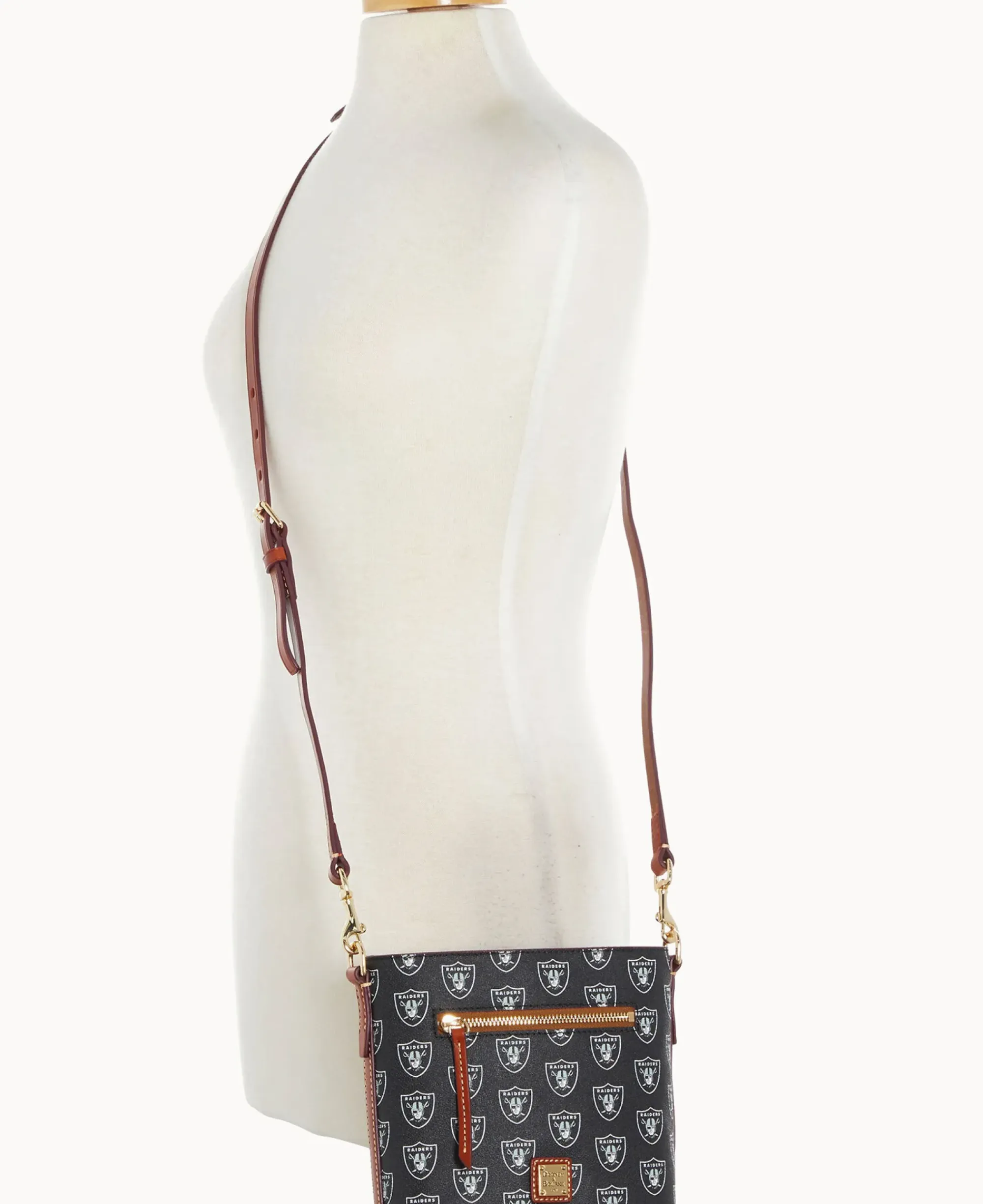 Dooney & Bourke Game Day Ready|Printed Fabric<NFL Small Zip Crossbody RAIDERS