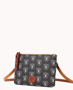 Dooney & Bourke Game Day Ready|Printed Fabric<NFL Top Zip Crossbody Raiders