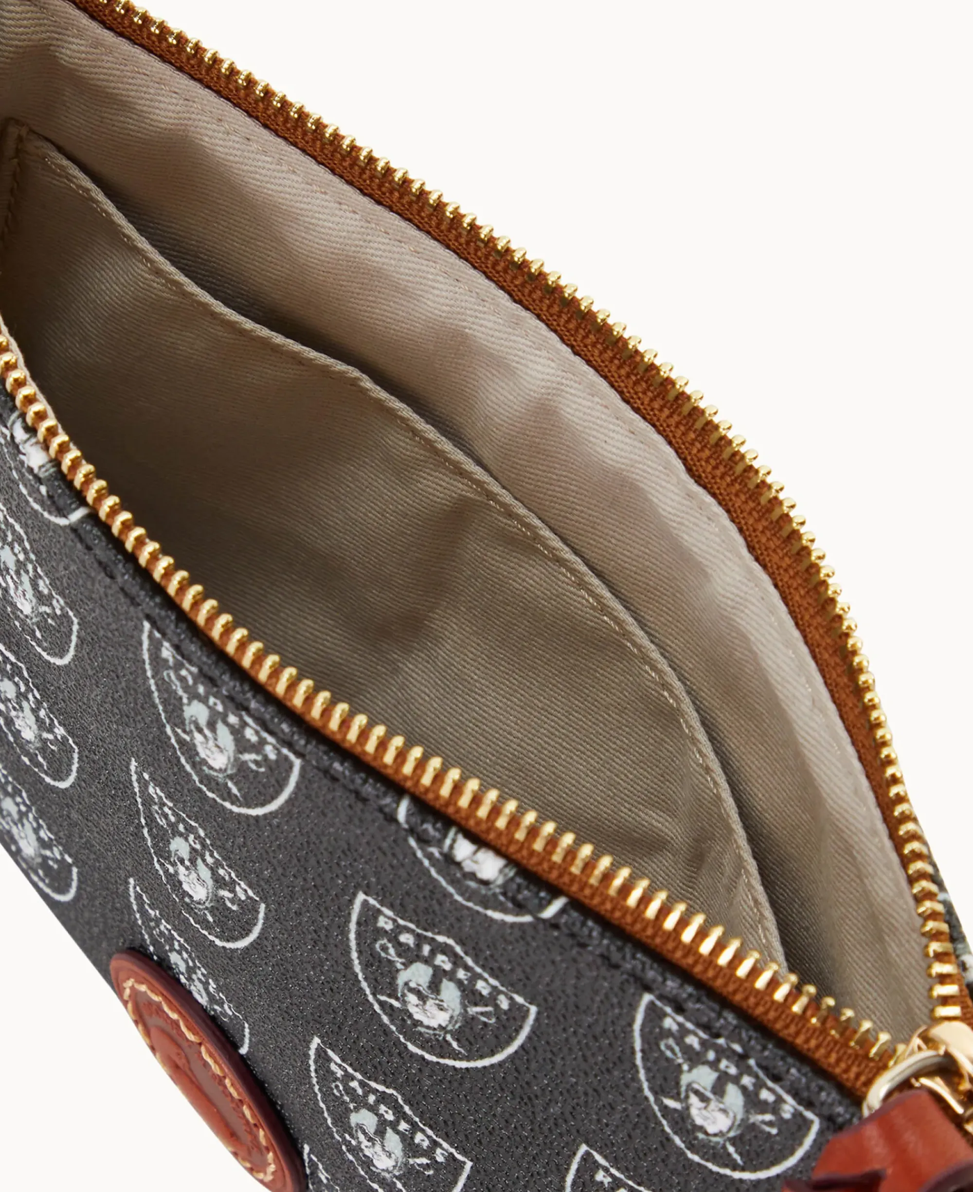 Dooney & Bourke Game Day Ready|Printed Fabric<NFL Top Zip Crossbody Raiders