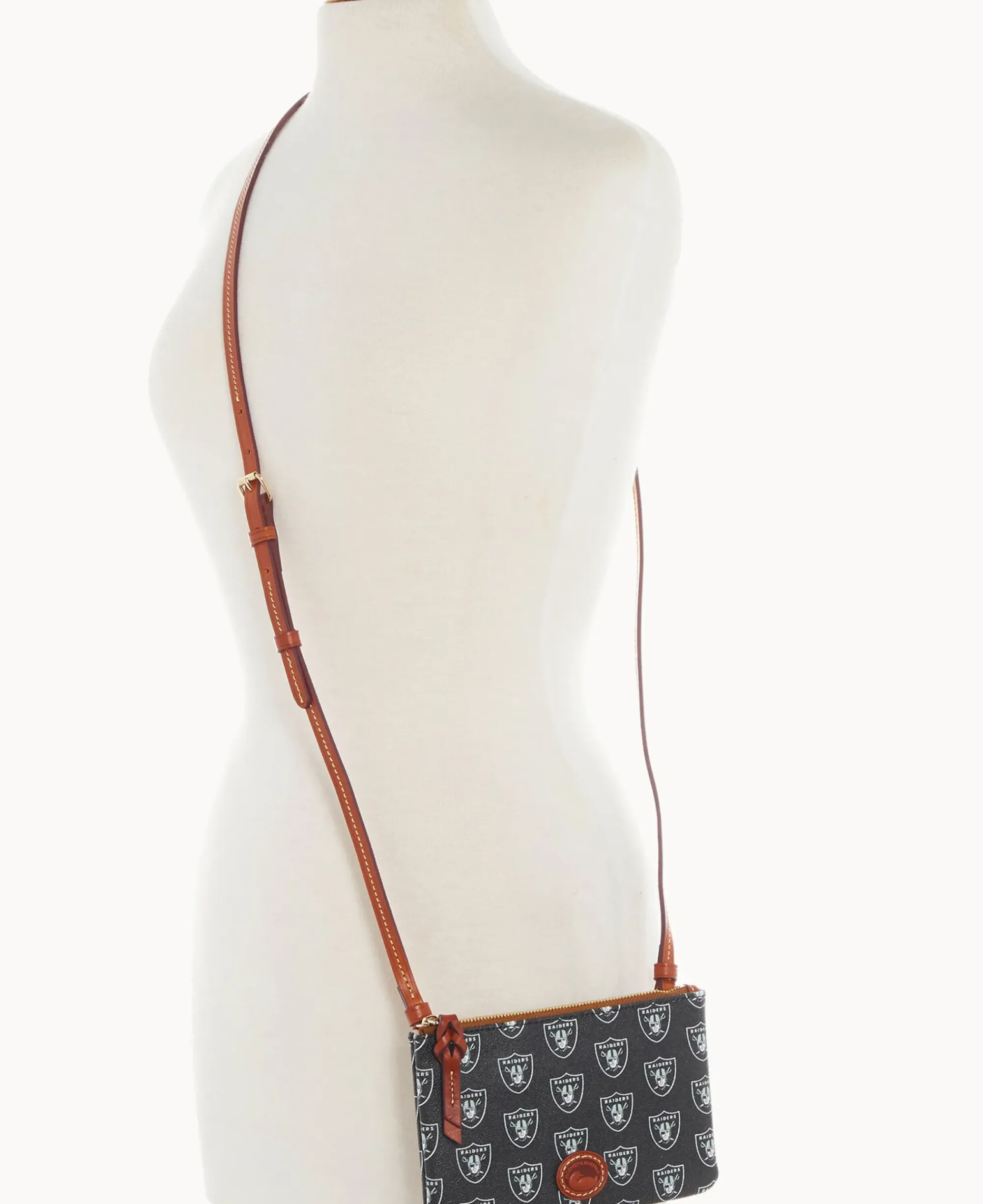 Dooney & Bourke Game Day Ready|Printed Fabric<NFL Top Zip Crossbody Raiders