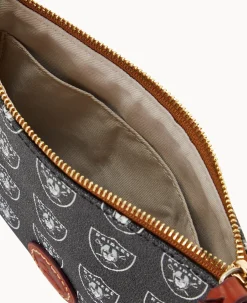 Dooney & Bourke Game Day Ready|Printed Fabric<NFL Top Zip Crossbody Raiders