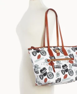 Dooney & Bourke Game Day Ready|Printed Fabric<NFL Tote RAIDERS