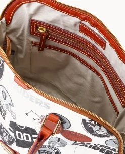 Dooney & Bourke Game Day Ready|Printed Fabric<NFL Zip Zip Satchel RAIDERS