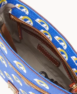 Dooney & Bourke Game Day Ready|Printed Fabric<NFL Small Zip Crossbody RAMS