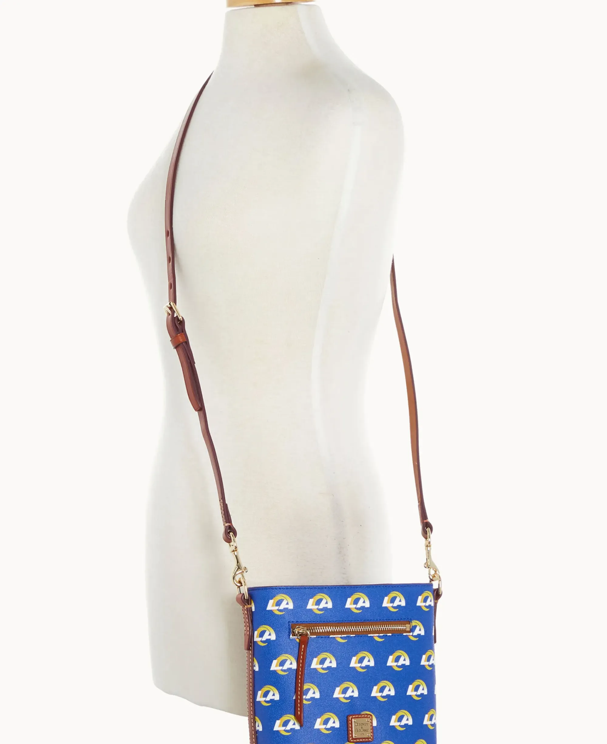 Dooney & Bourke Game Day Ready|Printed Fabric<NFL Small Zip Crossbody RAMS