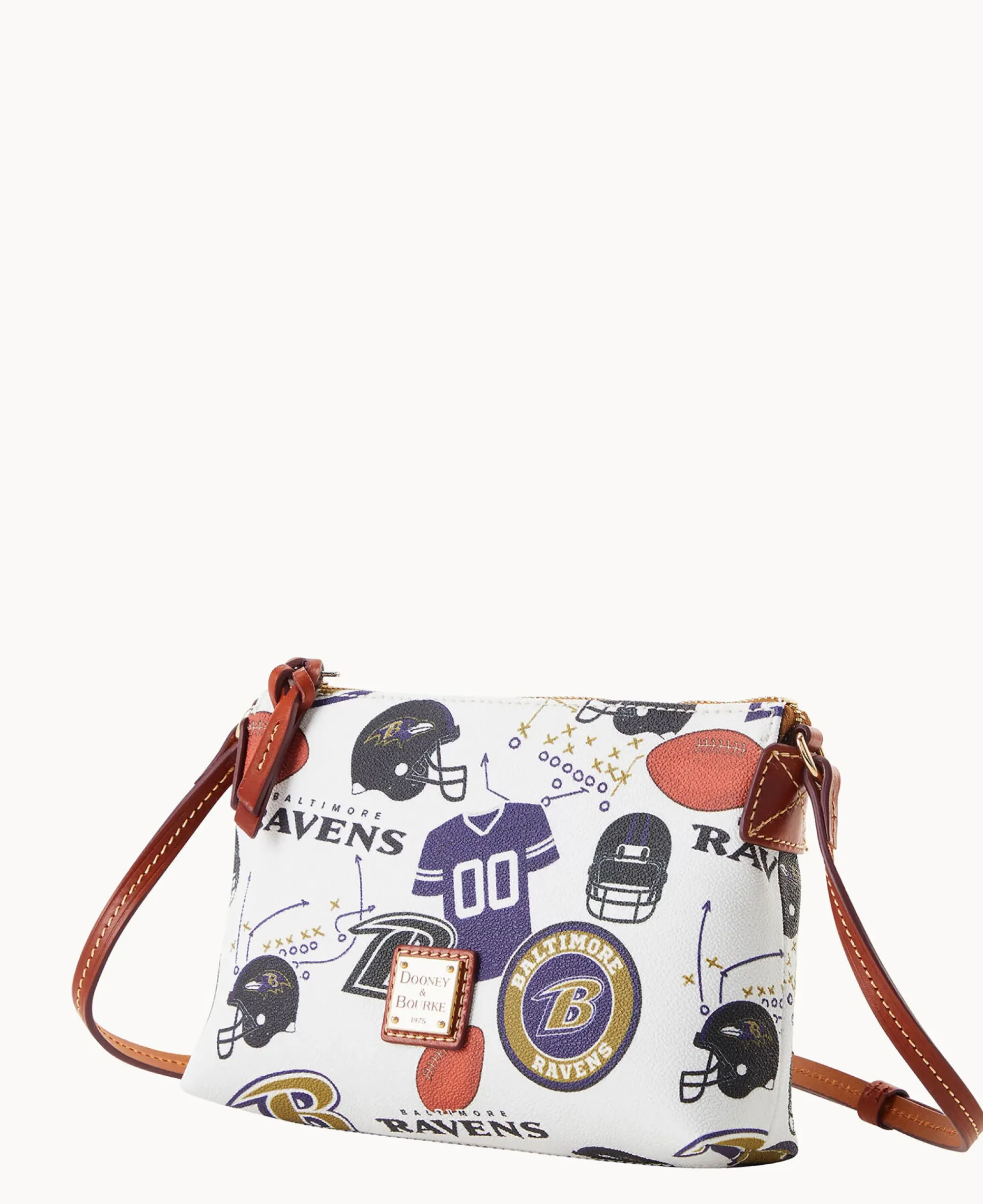Dooney & Bourke Game Day Ready|Printed Fabric<NFL Crossbody Pouchette RAVENS