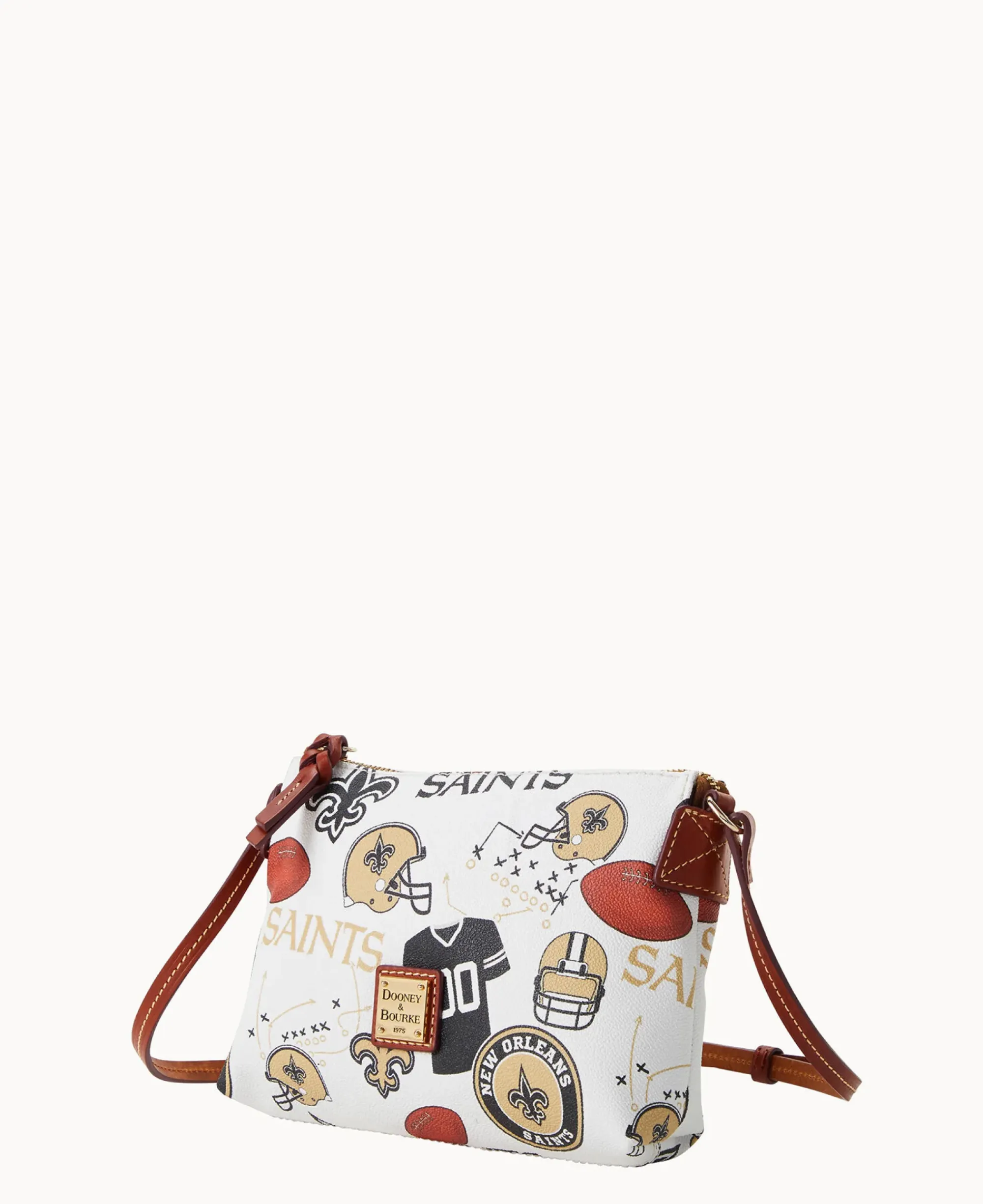 Dooney & Bourke Game Day Ready|Printed Fabric<NFL Crossbody Pouchette SAINTS