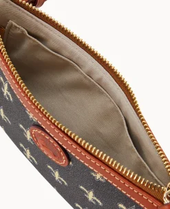 Dooney & Bourke Game Day Ready|Printed Fabric<NFL Large Slim Crossbody Saints