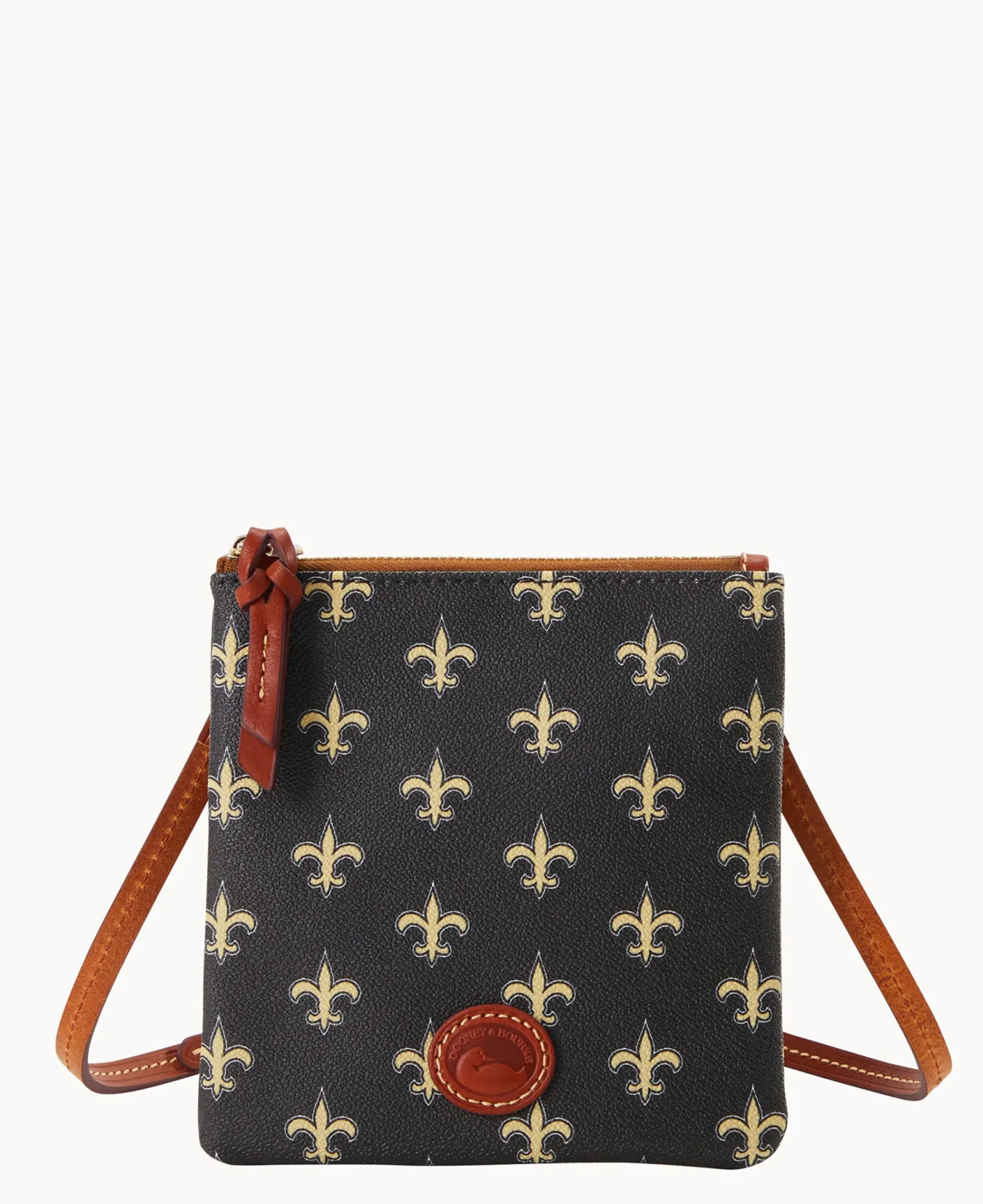 Dooney & Bourke Game Day Ready|Printed Fabric<NFL Small North South Top Zip Crossbody Saints