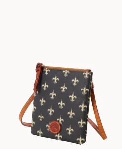 Dooney & Bourke Game Day Ready|Printed Fabric<NFL Small North South Top Zip Crossbody Saints