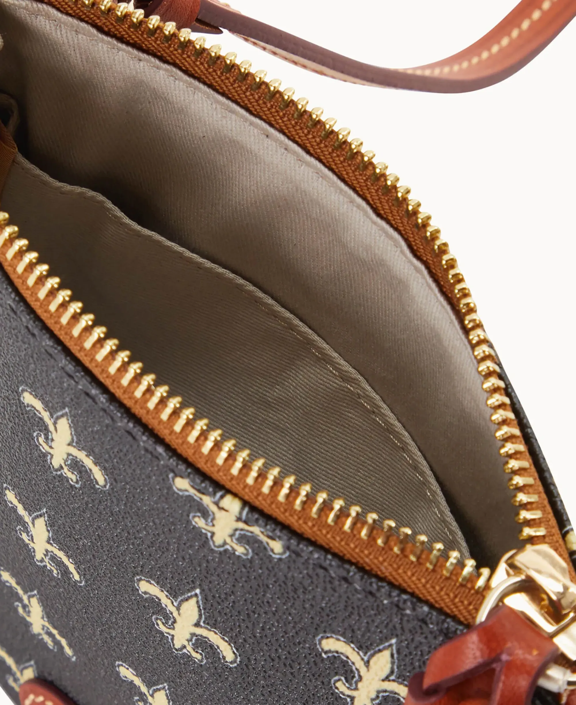 Dooney & Bourke Game Day Ready|Printed Fabric<NFL Small North South Top Zip Crossbody Saints