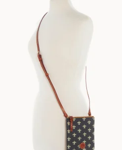 Dooney & Bourke Game Day Ready|Printed Fabric<NFL Small North South Top Zip Crossbody Saints