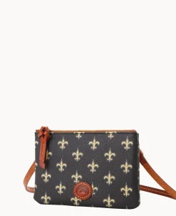 Dooney & Bourke Game Day Ready|Printed Fabric<NFL Top Zip Crossbody Saints