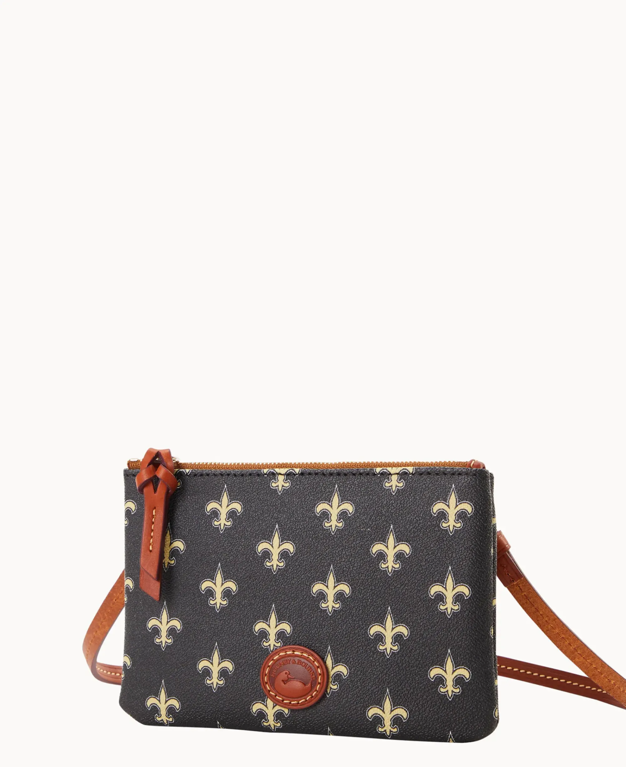 Dooney & Bourke Game Day Ready|Printed Fabric<NFL Top Zip Crossbody Saints