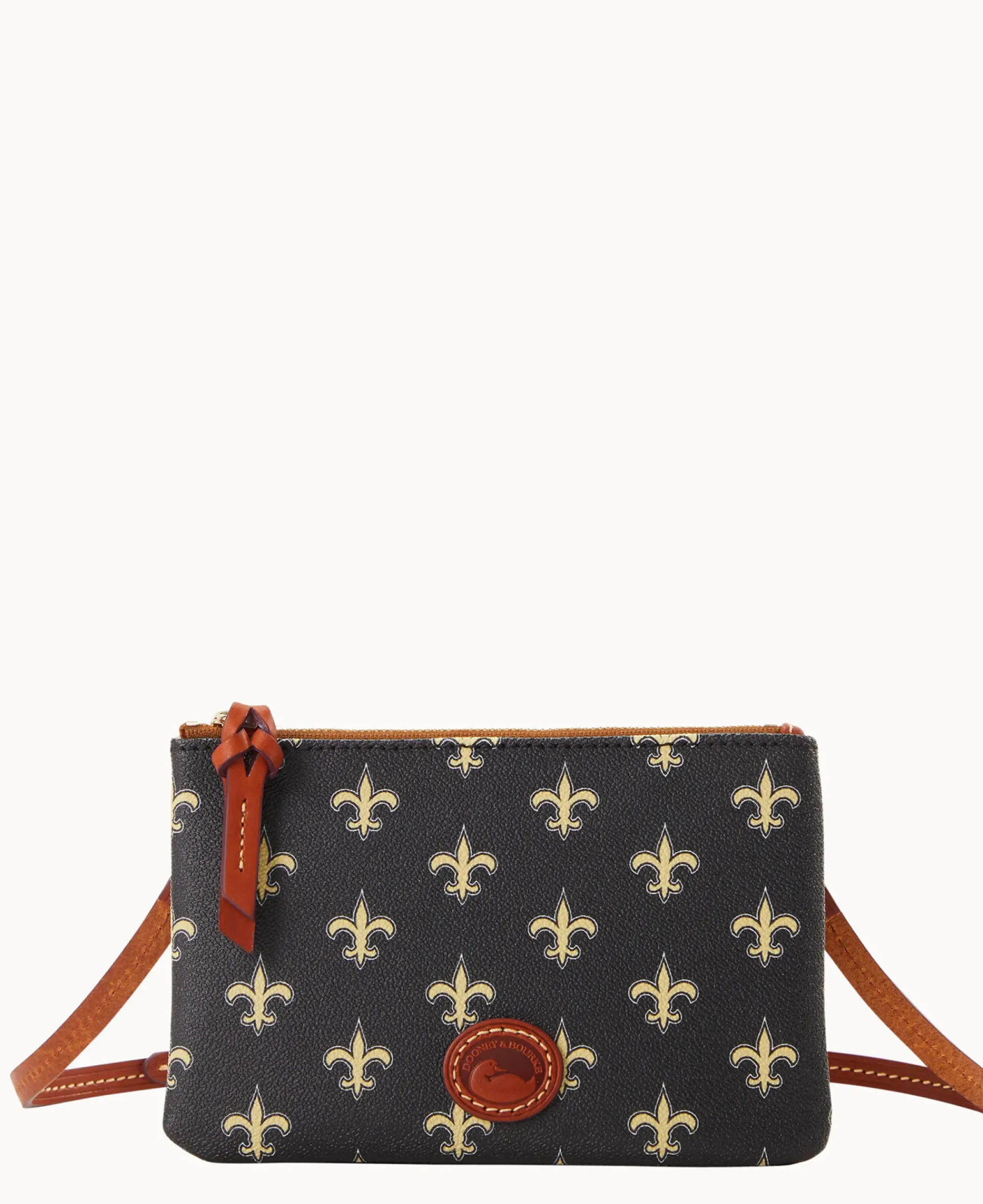 Dooney & Bourke Game Day Ready|Printed Fabric<NFL Top Zip Crossbody Saints