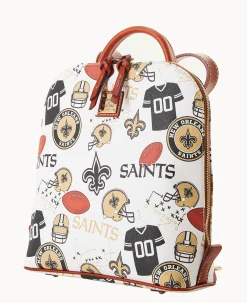 Dooney & Bourke Game Day Ready|Printed Fabric<NFL Zip Pod Backpack SAINTS