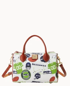 Dooney & Bourke Game Day Ready|Printed Fabric<NFL Barrel Satchel SEAHAWKS