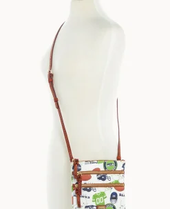 Dooney & Bourke Game Day Ready|Printed Fabric<NFL N S Triple Zip Crossbody SEAHAWKS