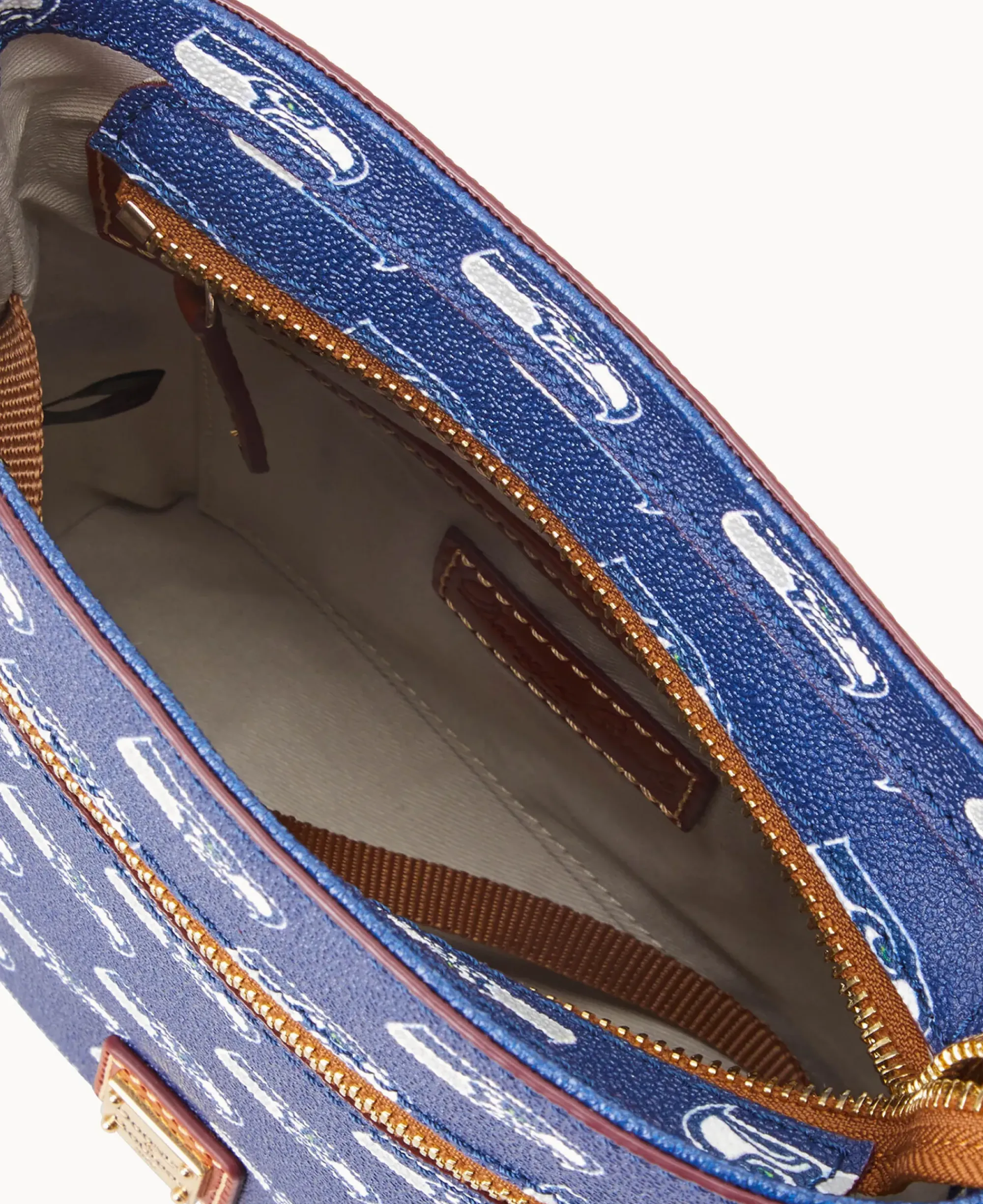 Dooney & Bourke Game Day Ready|Printed Fabric<NFL Small Zip Crossbody SEAHAWKS