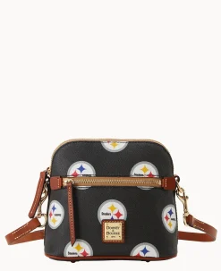 Dooney & Bourke Game Day Ready|Printed Fabric<NFL Domed Crossbody Steelers