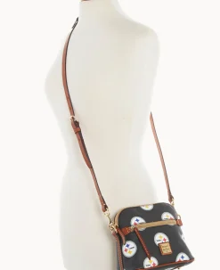 Dooney & Bourke Game Day Ready|Printed Fabric<NFL Domed Crossbody Steelers