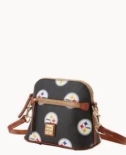 Dooney & Bourke Game Day Ready|Printed Fabric<NFL Domed Crossbody Steelers