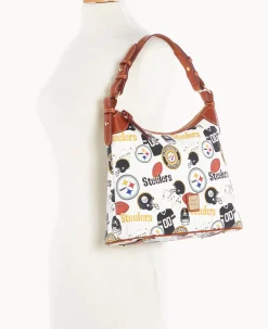 Dooney & Bourke Game Day Ready|Printed Fabric<NFL Hobo STEELERS