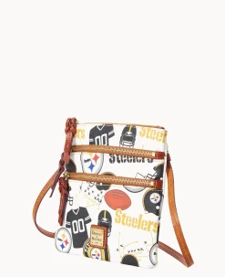 Dooney & Bourke Game Day Ready|Printed Fabric<NFL N S Triple Zip Crossbody STEELERS