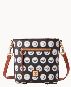 Dooney & Bourke Game Day Ready|Printed Fabric<NFL Small Zip Crossbody STEELERS