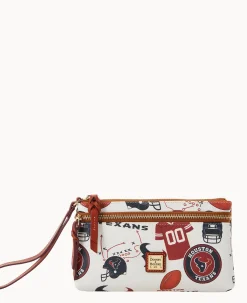 Dooney & Bourke Grab and Go|Wristlets<NFL Texans Double Zip Wristlet Houston Texans