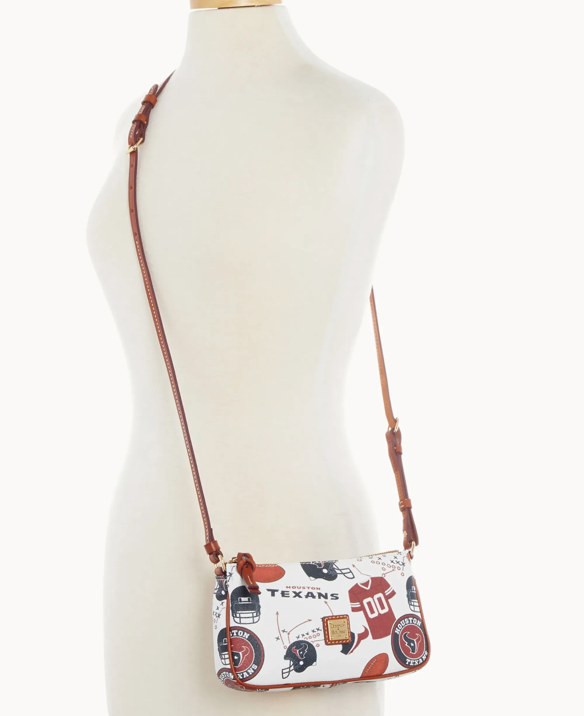Dooney & Bourke Game Day Ready|Printed Fabric<NFL Lexi Crossbody Sm Coin Case TEXANS