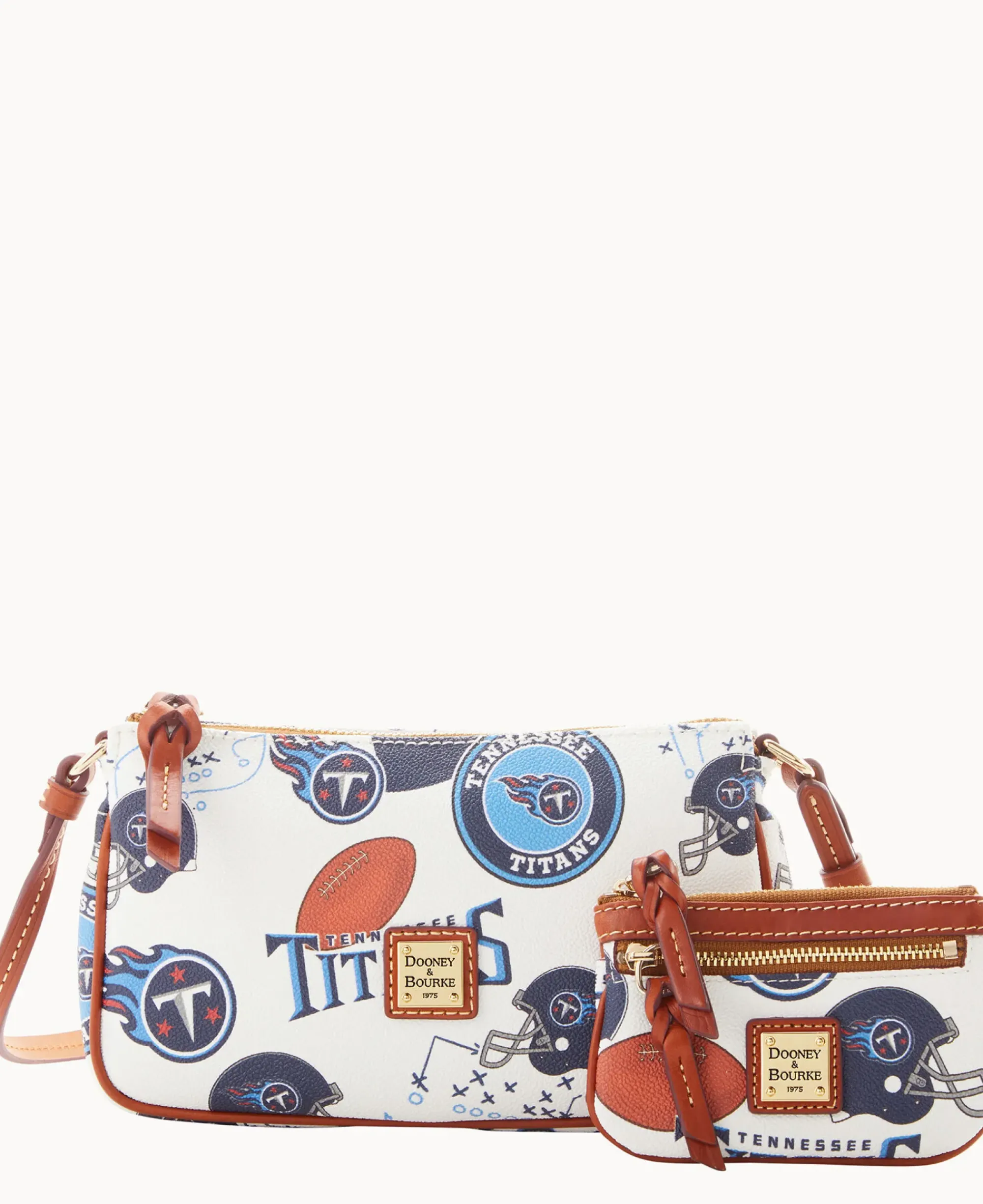 Dooney & Bourke Game Day Ready|Printed Fabric<NFL Lexi Crossbody Sm Coin Case TITANS