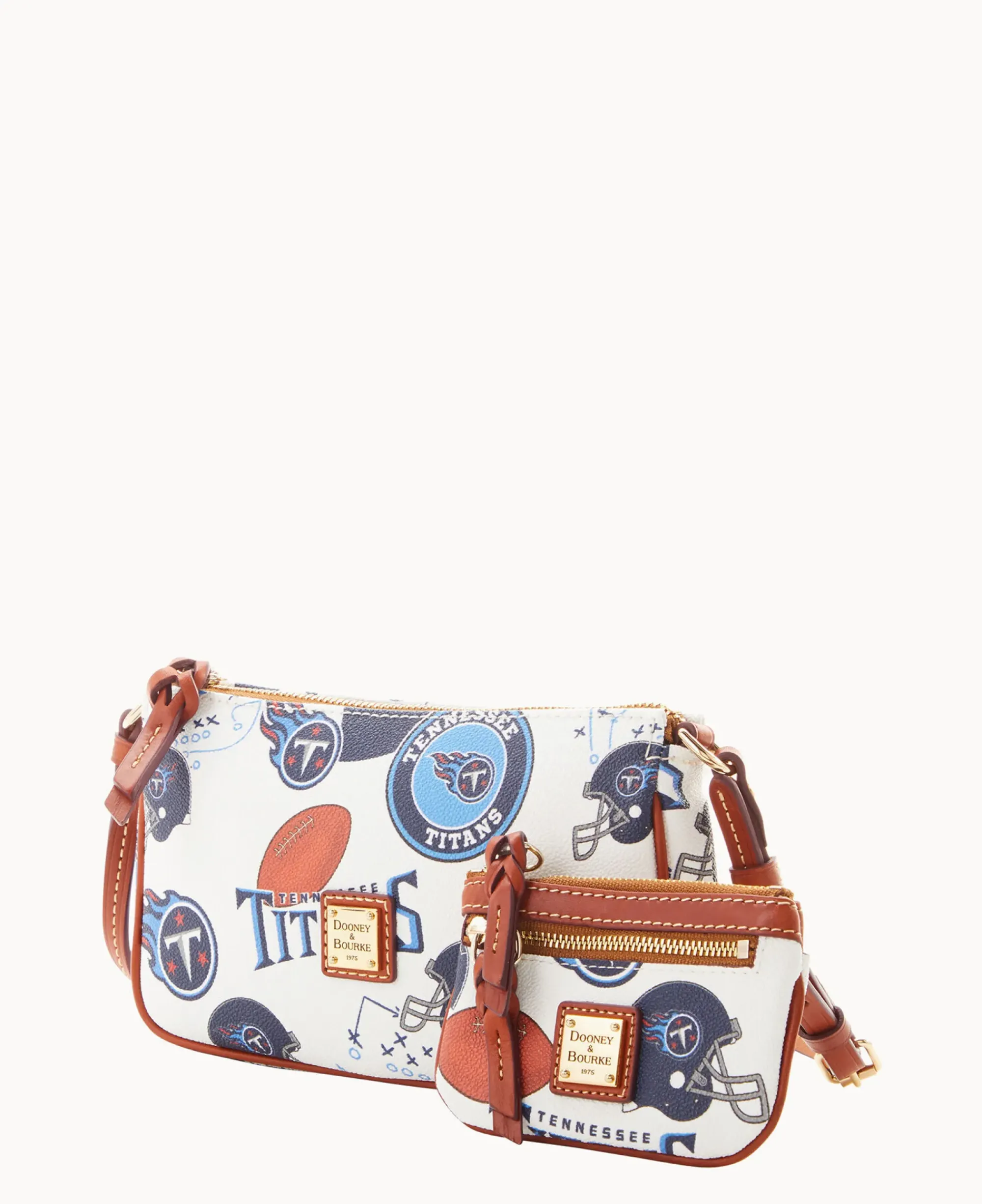 Dooney & Bourke Game Day Ready|Printed Fabric<NFL Lexi Crossbody Sm Coin Case TITANS