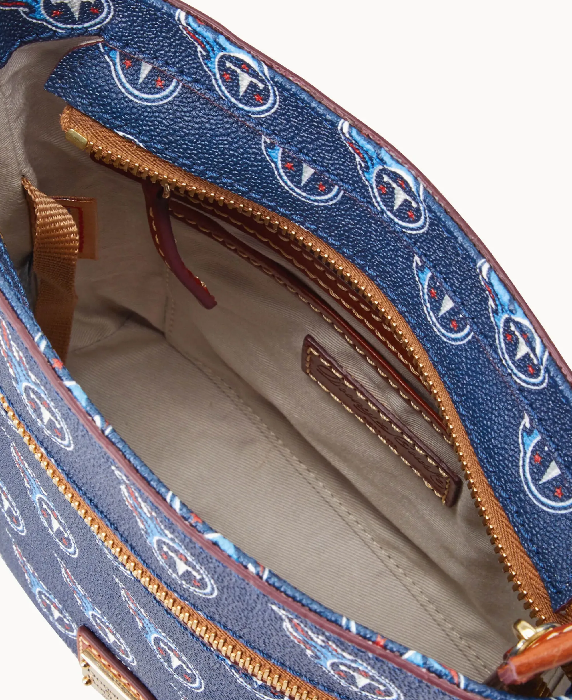 Dooney & Bourke Game Day Ready|Printed Fabric<NFL Small Zip Crossbody TITANS