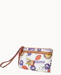Dooney & Bourke Grab and Go|Wristlets<NFL Vikings Double Zip Wristlet Minnesota Vikings