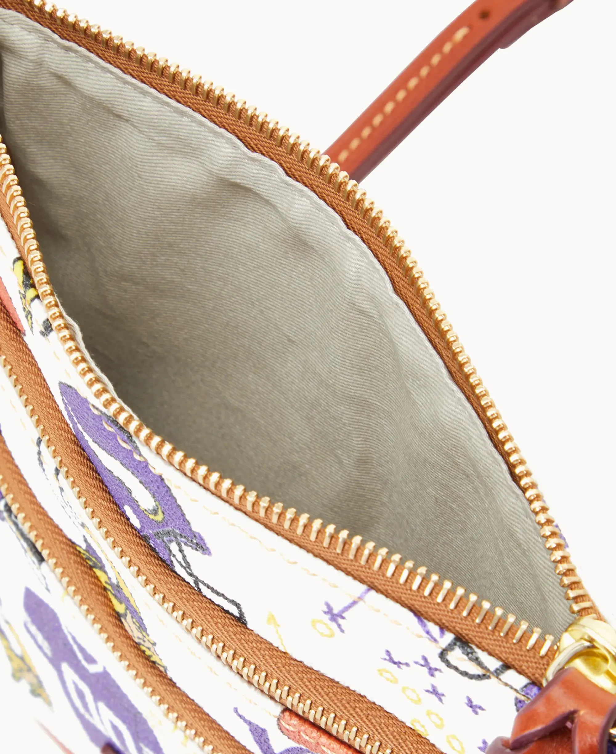 Dooney & Bourke Game Day Ready|Printed Fabric<NFL N S Triple Zip Crossbody VIKINGS