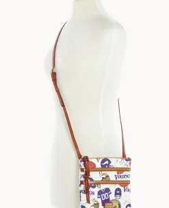 Dooney & Bourke Game Day Ready|Printed Fabric<NFL N S Triple Zip Crossbody VIKINGS