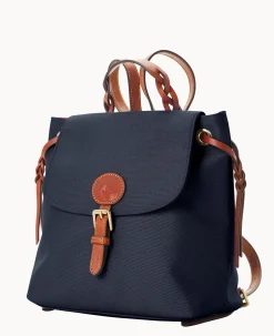 Dooney & Bourke Spring Style|Ready For the Getaway<Nylon Flap Backpack Navy