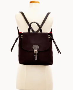Dooney & Bourke Spring Style|Ready For the Getaway<Nylon Flap Backpack Black Black