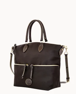 Dooney & Bourke Spring Style|Ready For the Getaway<Nylon Large Pocket Satchel Black Black