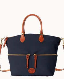 Dooney & Bourke Spring Style|Ready For the Getaway<Nylon Large Pocket Satchel Navy