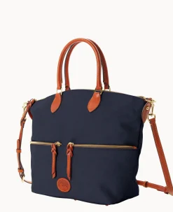 Dooney & Bourke Spring Style|Ready For the Getaway<Nylon Large Pocket Satchel Navy