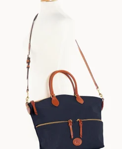 Dooney & Bourke Spring Style|Ready For the Getaway<Nylon Large Pocket Satchel Navy