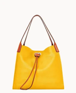 Dooney & Bourke Pebbled Leather|Shoulder Bags<Oncour Roux Pebble Full Up Sunflower