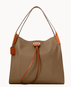 Dooney & Bourke Ready For the Getaway|Textured Leather<Oncour Twist Full Up Two Camel