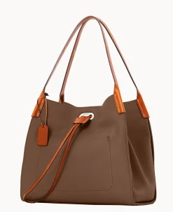 Dooney & Bourke Ready For the Getaway|Textured Leather<Oncour Twist Small Full Up Dark Taupe