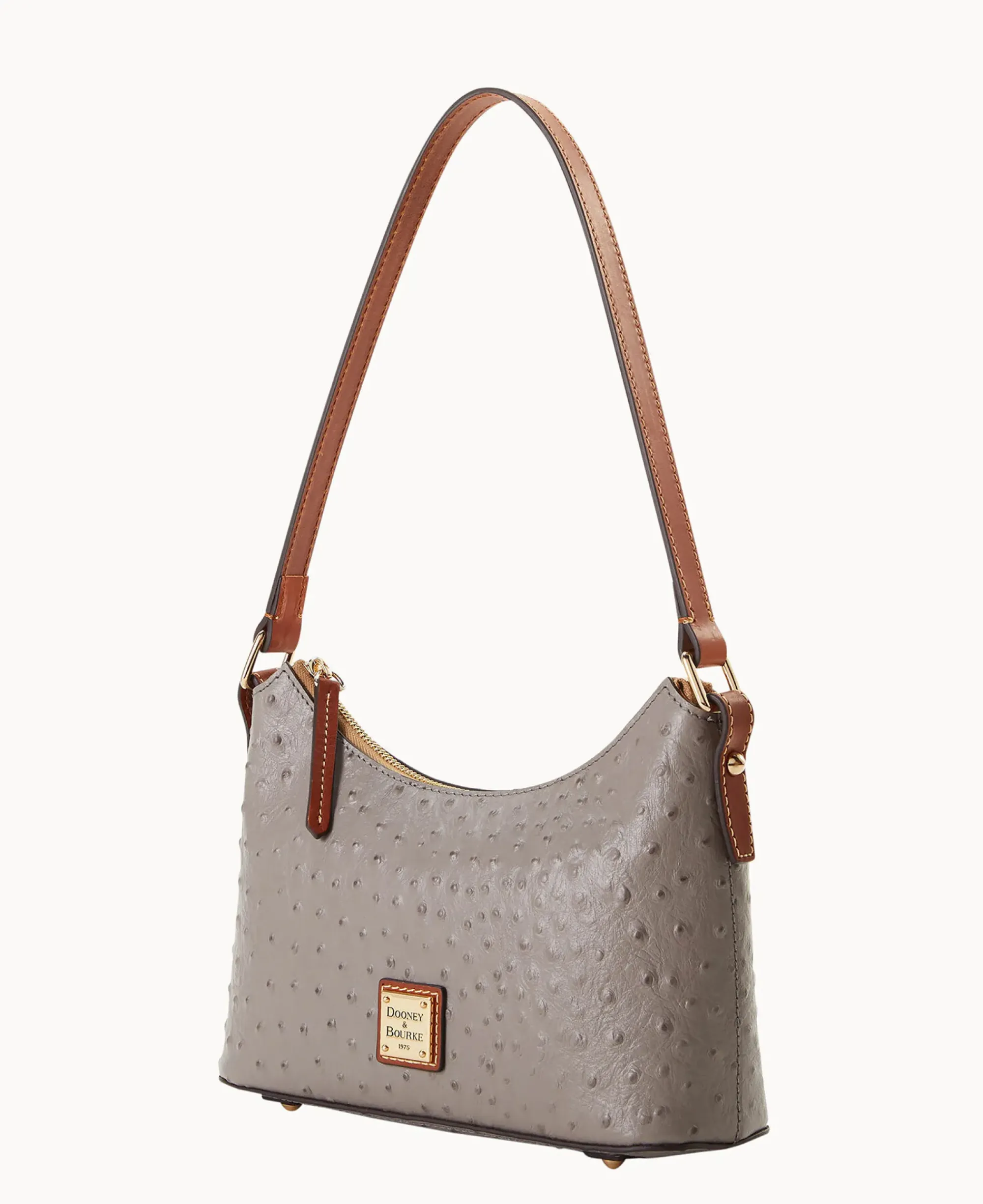 Dooney & Bourke Exotic Leather|Shoulder Bags<Ostrich Baguette Grey