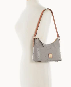 Dooney & Bourke Exotic Leather|Shoulder Bags<Ostrich Baguette Grey