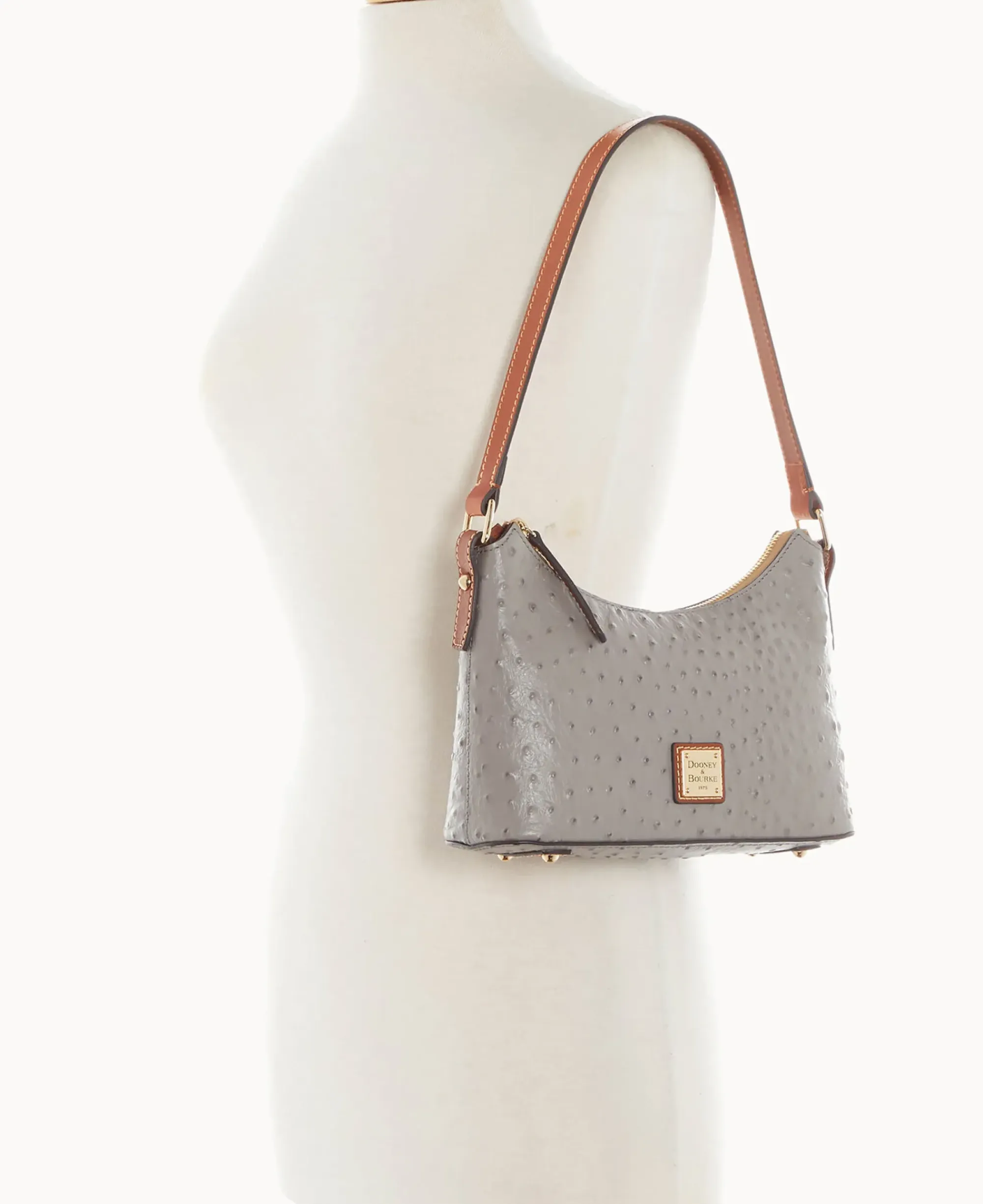 Dooney & Bourke Exotic Leather|Shoulder Bags<Ostrich Baguette Grey