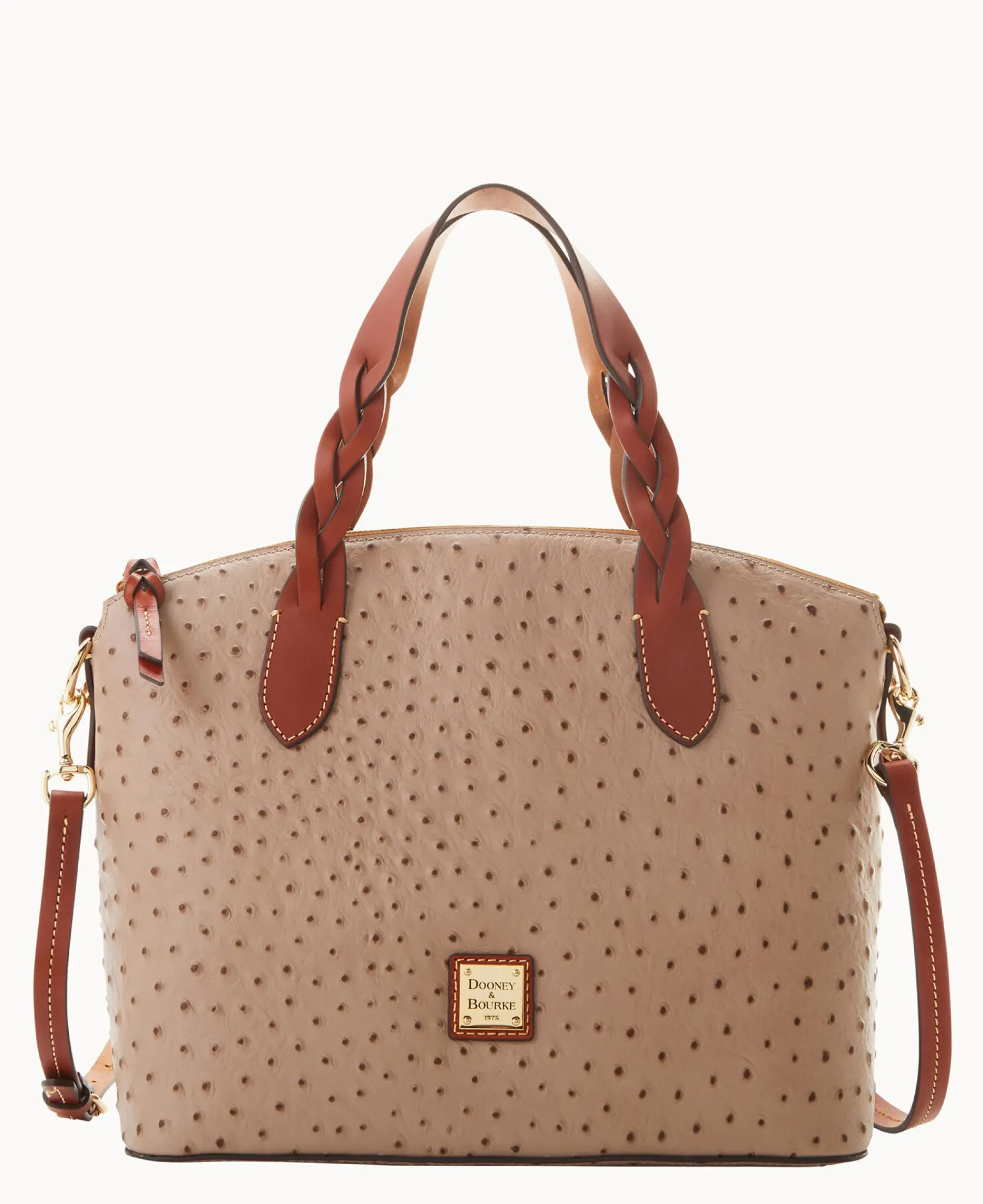Dooney & Bourke Ready For the Getaway|Exotic Leather<Ostrich Celeste Satchel Light Taupe